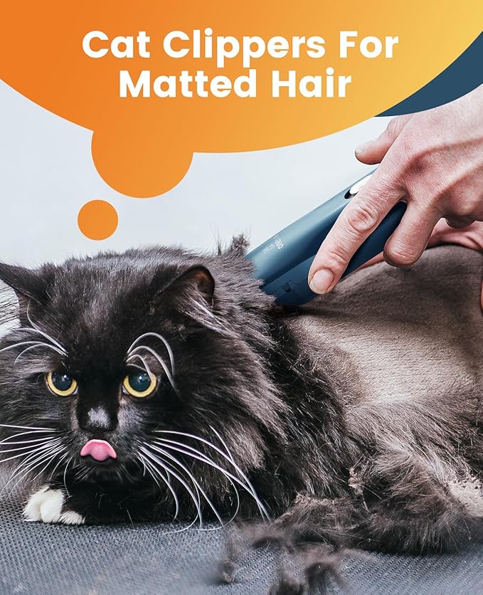 oneisall Pet Clippers, Cat Clippers for Matted Hair, Quiet Cordless Cat Hair Trimmer for Grooming, Pet Shaver for Dogs and Cats - PAWPICO