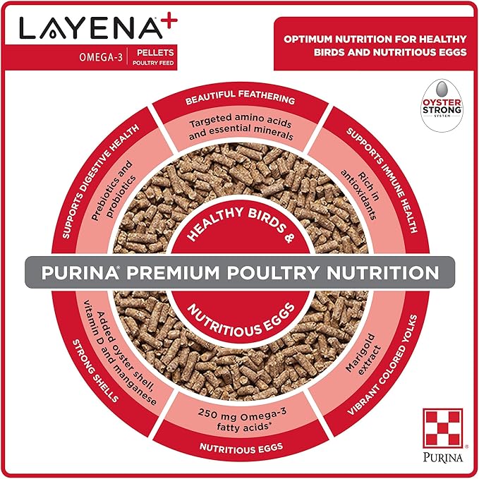 Purina Layena+ | Nutritionally Complete Layer Hen Feed | Omega 3 Formula - 10 Pound (10 lb) Bag PurinaAnimalNutrition