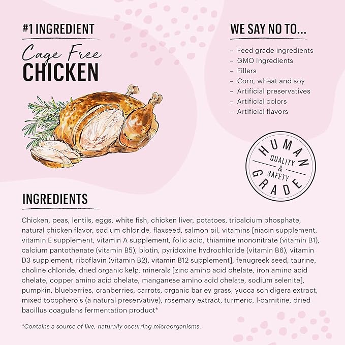 The Honest Kitchen Whole Food Clusters Grain Free Chicken & Fish Dry Cat Food, 10 lb Bag - PAWPICO