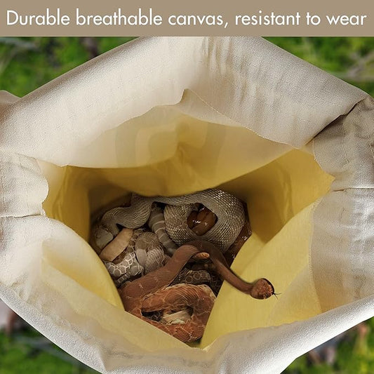 IC ICLOVER Snake Reptile Bag with Drawstring, 20 x 28 Inch Heavy Duty Large Snake Hunting Sack Pouch with Sewn Bottom Corners for Moving Transporting Capturing Hunting Catching Rattlesnakes Reptiles ICICLOVER