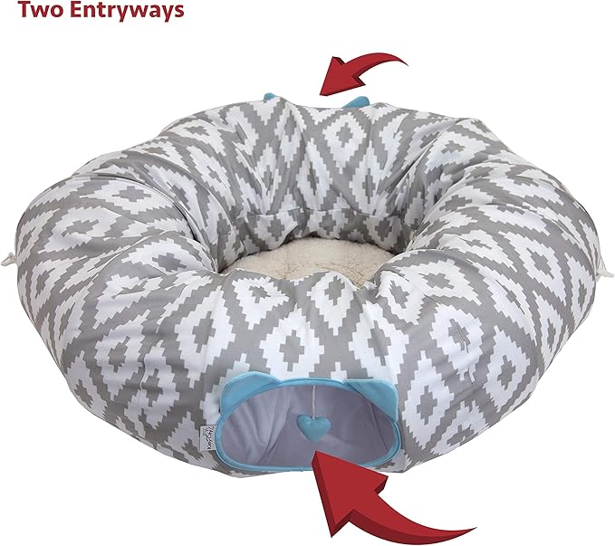 Kitty City Large Cat Tunnel Bed, Cat Bed, Pop Up Bed, Cat Toys, White - PAWPICO
