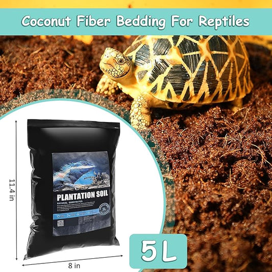 VCEPJH Loose Coconut Fiber Substrate, 2 Pack Natural Coco Coir Reptile Bedding Tarantula Substrate Soil Habitat Accessories for Tortoise Snake Bearded Dragon Spiders Hermit Crabs VCEPJH