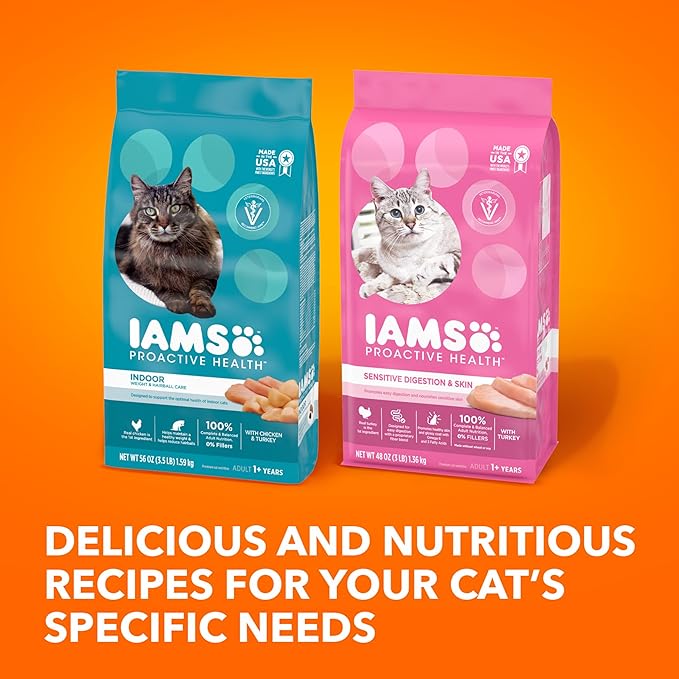 IAMS Proactive Health Adult Healthy Dry Cat Food with Salmon, 7 lb. Bag - PAWPICO