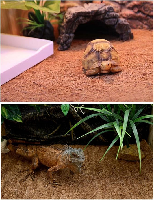 Hamiledyi Reptile Carpet Natural Coconut Fiber Tortoise Carpet Mats for Pet Terrarium Liner Reptile Supplies for Lizard Snake Chamelon Turtle Bedding Bunny Rabbit Mat (15*Sheets) Hamiledyi