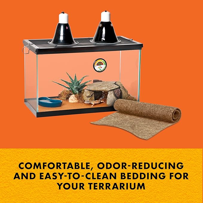 Zilla Reptile Terrarium Bedding Substrate Floor Liner, Brown, 10G, 9.75" x 19.75" Zilla