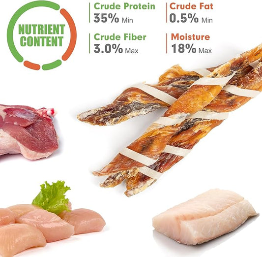 MON2SUN Dog Treats, Triple Flavor Jerky Twist Sticks, 5-7 Inch Chicken Duck and Codfish Sticks Dog Chews for Small Dogs, Healthy Dog Snacks, 17.64 oz (25 Count-Pack of 1) - PAWPICO