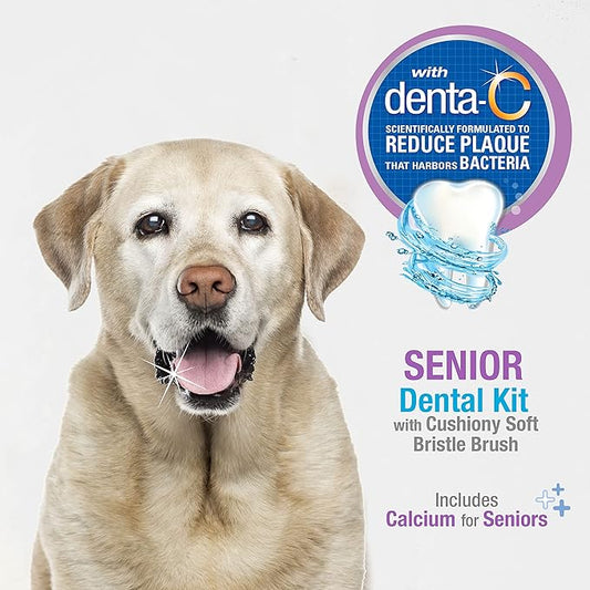 Nylabone Advanced Oral Care Senior Dog Dental Kit with Cushiony Soft-Bristle Toothbrush Senior 3 Count Nylabone