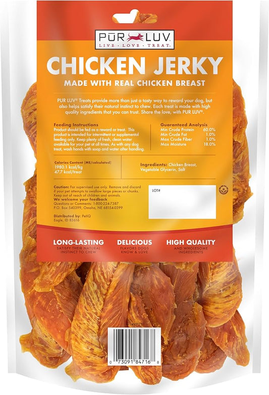Dog Treats, Chicken Jerky for Dogs, Made with 100% Real Chicken Breast, 32 Ounces, Healthy, Easily Digestible, Long-Lasting, High Protein Dog Treat, Satisfies Dog's Urge to Chew - PAWPICO