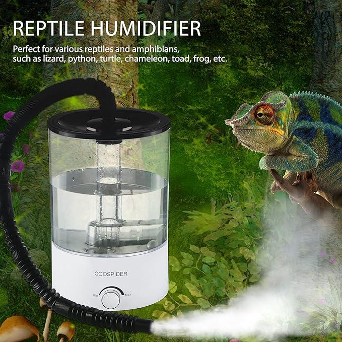 Coospider Top Fill Reptile Fogger Terrariums Humidifier Fog Machine 4.2L Large Size Perfect for Various Reptiles/Amphibians/Herps/Paludarium/Vivarium Coospider