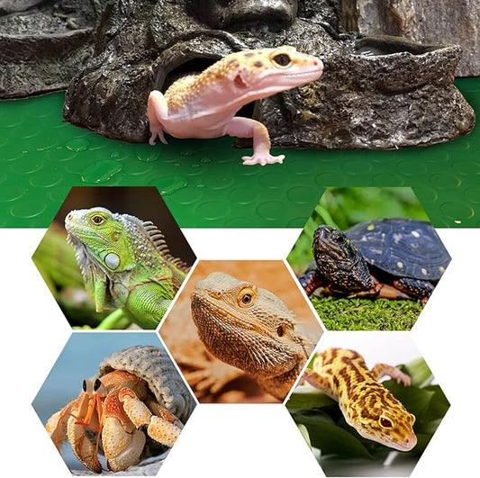 Bearded Dragon Tank Accessories, Reptile Terrarium Carpet Soft Thickening Substrate for Snake, Tortoise, Leopard Gecko, Lizard, Iguana, Non-Adhesive Reptile Habitat Bedding Vodolo