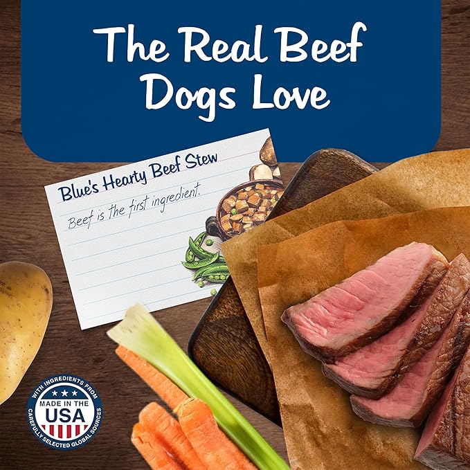 Blue Buffalo Blue's Stew Grain-Free Wet Dog Food, Made with Natural Ingredients, Hearty Beef Stew, 12.5-oz. Cans (12 Count) - PAWPICO