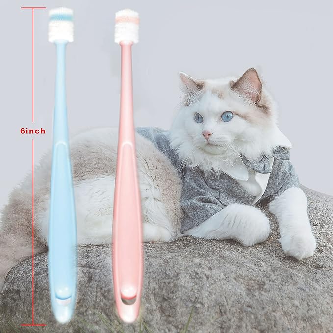 YMPEKA 3Pack Small Dog Toothbrush Cat Tooth Brush Brushing Kit pet Toothbrush Cat Dental Care,Deep Clean Acne Chin Treatment Suction Cup 360 Degree Silicone pet Toothbrush, for Cats Dogs YMPEKA
