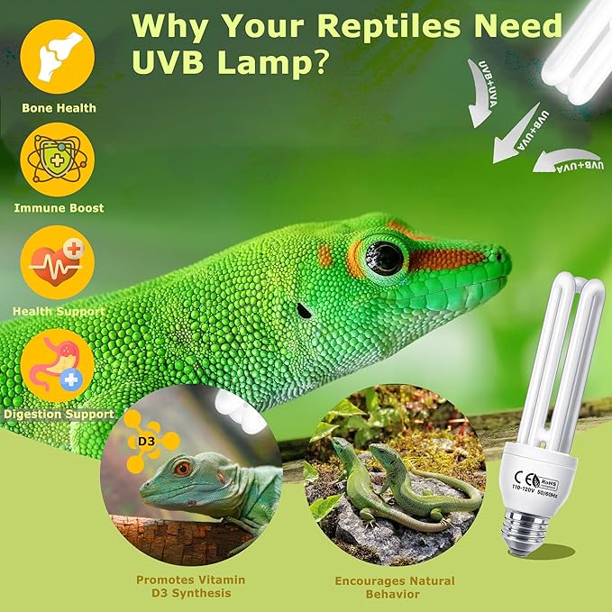 Linear UVA UVB Tube 5.0 23W, Tropical Terrarium Fluorescent Lamp, Light Bulb for Chameleon, Iguana, Tree Frog, Reptile Tank Lighting, UVB Bulb for Amphibian Habitat, Terrarium Lighting HARTOMPET