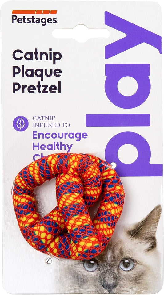 Catstages Catnip Plaque Away Pretzel Dental Cat Chew Toy - PAWPICO