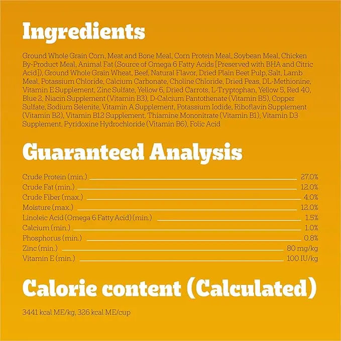PEDIGREE High Protein Adult Dry Dog Food Beef and Lamb Flavor Dog Kibble, 3.5 lb. Bag - PAWPICO
