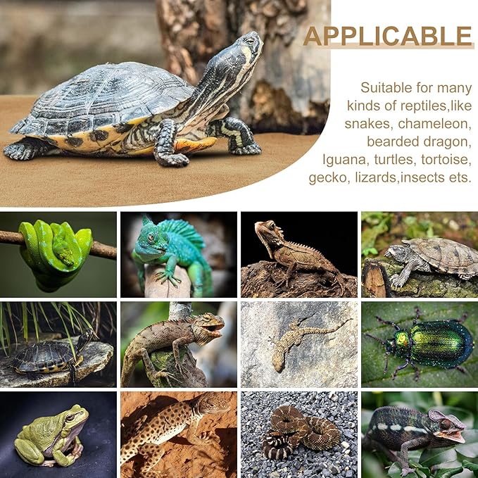 Haull 4 Pcs Reptile Carpet Pet Terrarium Floor Liners Bedding Substrate Liner Supplies Reptile Cage Mat Tank Accessories for Lizard Bearded Dragon Tortoise Snake Leopard (47 x 24 Inch, Coffee) Kedauud