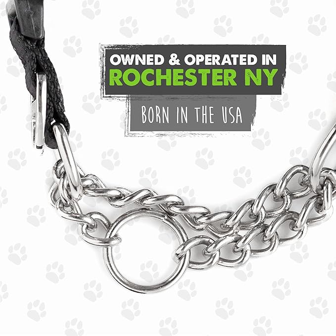 Mighty Paw Martingale Dog Collar 2.0 | Trainer Approved Limited Slip Collar with Stainless Steel Chain & Heavy Duty Buckle - Modified Cinch Collar for Gentle & Effective Pet Training - Small, Grey MightyPaw