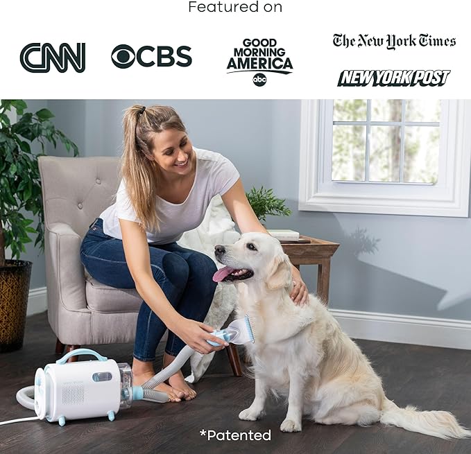 Uproot Clean Pet Grooming Vacuum Kit 7 in 1 - Cat & Dog Hair Vacuum Groomer with Brush, Detangle, Deshed, Trim, Clean, & Dry Attachments - Complete Cat & Dog Grooming Vacuum for Shedding Pets - PAWPICO