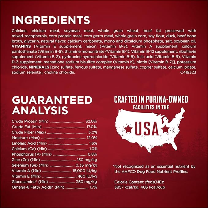 Purina ONE True Instinct High Protein Dry Dog Food Formula with Real Chicken and Duck Natural with Added Vitamins and Minerals Dog Food - 27.5 lb. Bag - PAWPICO