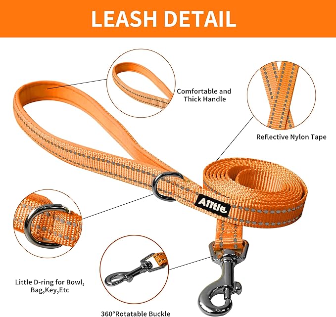 AIITLE Easy Walk Dog Harness and Leash Set - Pet Supply No Pull, Step in Adjustable Dog Harness with Padded Vest for Spring, Dog Harness No Choke Over, Easy to Put on Medium Dogs Orange L AIITLE-FORPETSBETTERLIFE