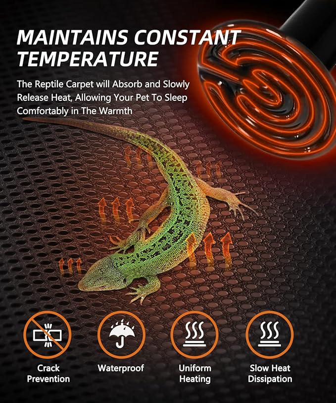Large Reptile Carpet Terrarium Liner Bedding Substrate Mat – Non-Adhesive Carpet Bedding for Reptile Tank – Warming Terrarium Floor Liner for Bearded Dragon Iguana Turtle Snakes (79 inch) Seapanhe