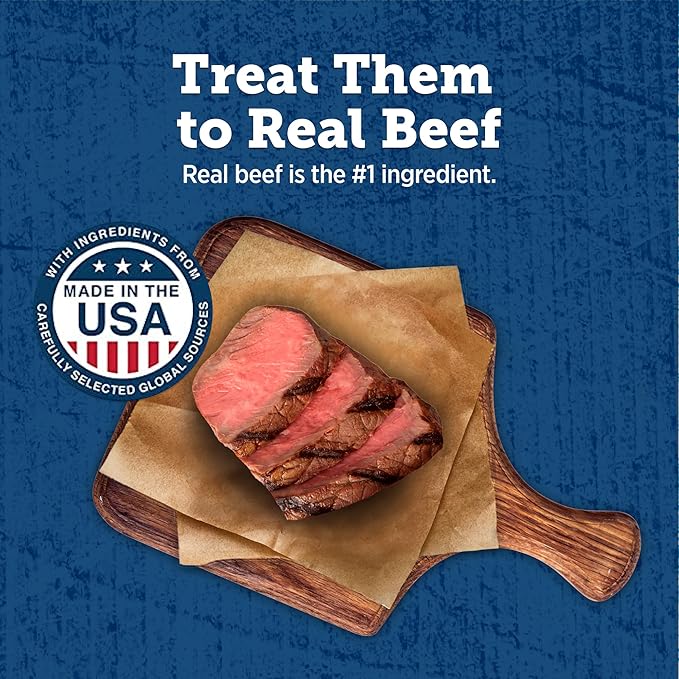 Blue Buffalo True Chews Premium Jerky Cuts Dog Treats, Made in the USA with Natural Ingredients, Beef, 20-oz Bag - PAWPICO