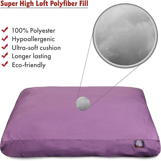 Majestic Pet Solid Lilac X-Large Rectangle Bed - PAWPICO