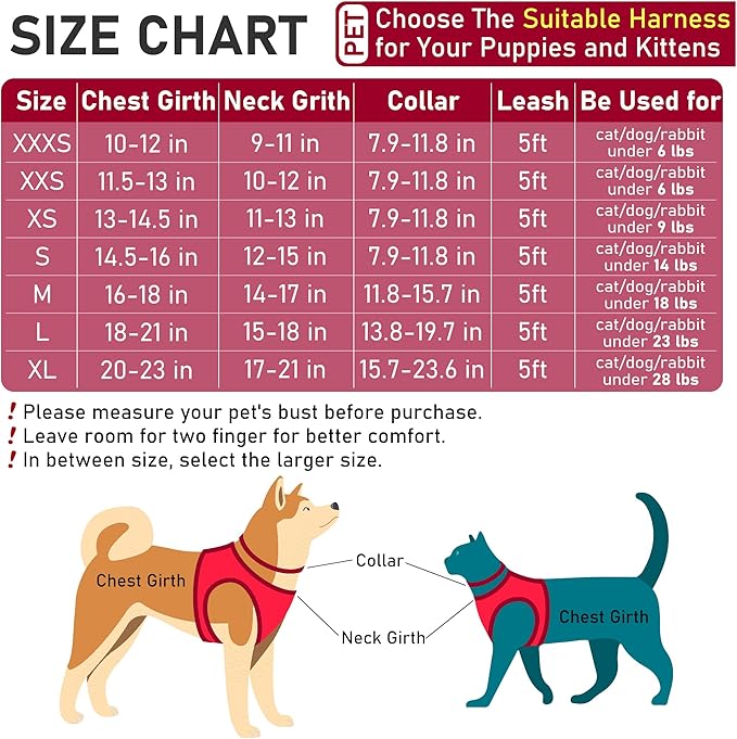 GAMUDA Small Pet Harness Collar and Leash Set, Step in No Chock No Pull Linen Fabric Soft Mesh Dog Vest Harnesses Reflective for Dogs Puppy Cats Kitten Rabbit (Red, XS) GAMUDACollarsCollection