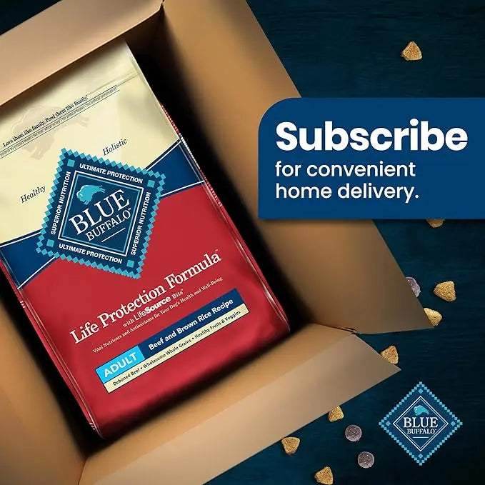 Blue Buffalo Life Protection Formula Adult Dry Dog Food, Helps Build and Maintain Strong Muscles, Made with Natural Ingredients, Beef & Brown Rice Recipe, 5-lb. Bag - PAWPICO