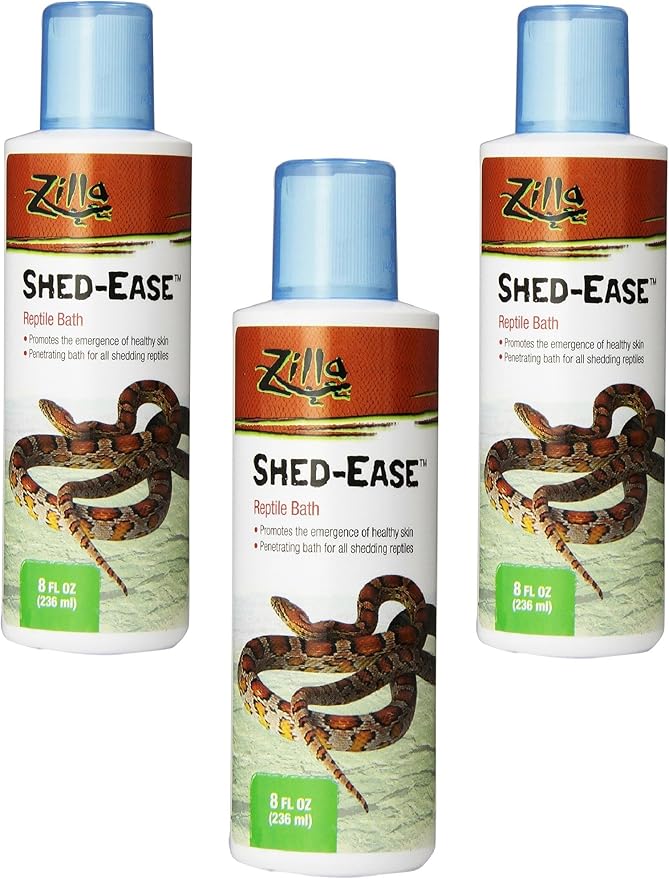 Zilla Reptile Health Supplies Shed-Ease Bath, 8-Ounce Bottles (3 Pack) Zilla