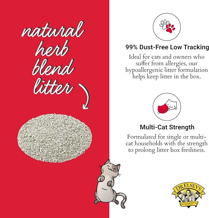 Dr. Elsey's Cat Litter Cat Attract - Unscented Natural Herbal Cat litter - Superior Odor Control Cat Litter - Low Dust & Low Tracking Unscented Cat Litter w/ Herbal Attractant (18lbs) - PAWPICO