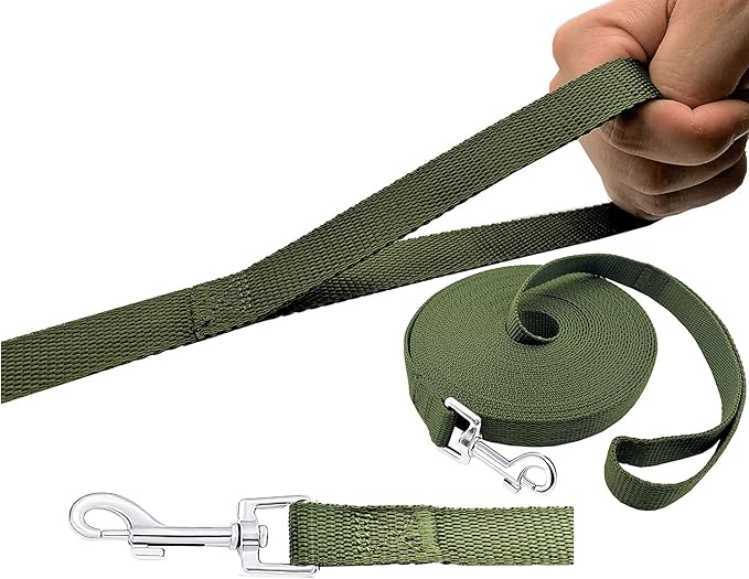 15ft 20ft 30ft 40ft 50ft Long Dog/Puppy Lead Obedience Recall Training Dog Leashes for Small Medium Dogs Camping, Training, Play, or Backyard (20 FT, Green) PETGOGO