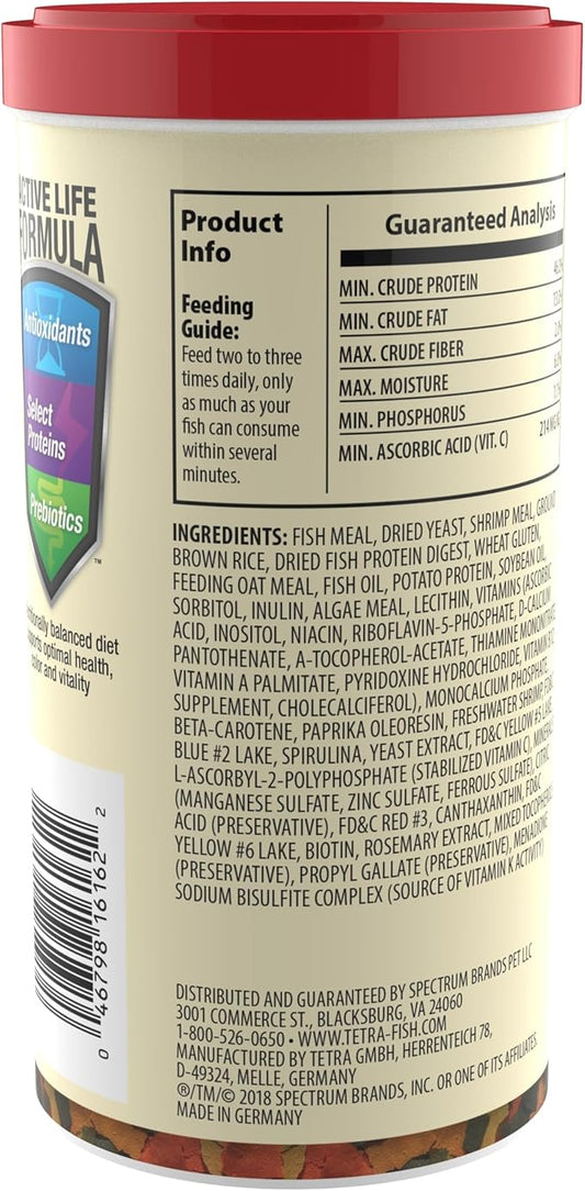 TetraColor Tropical Flakes, Color Boosting Fish Food, Nutritionally Balanced Diet for Tropical Fish, 7.06 oz Tetra