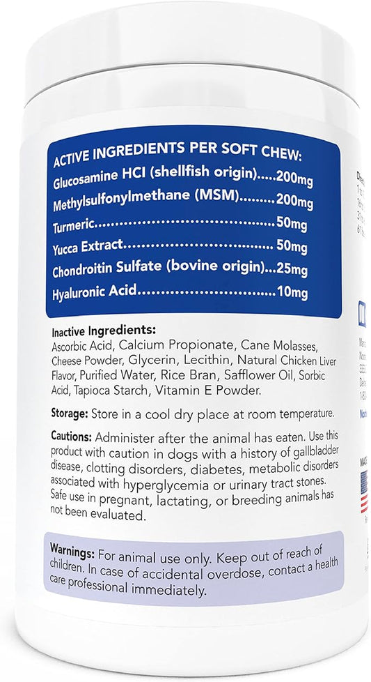 Nootie Glucosamine for Dogs - 250 ct - Hip and Joint Soft Chews Supplement for Dogs - Daily Dog MSM Chondroitin Chews with Turmeric - Joint Care Vitamins for All Breeds and Sizes USA Nootie