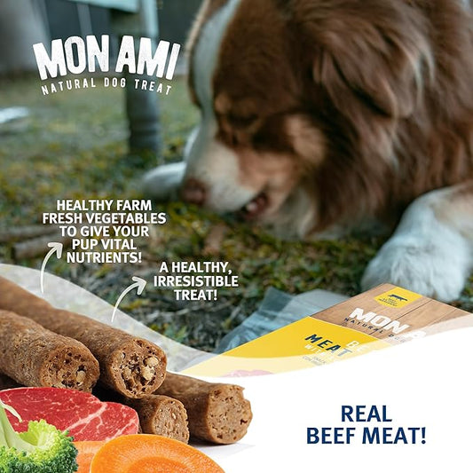 Mon Ami Beef Meat Sticks for Dogs with Farm Fresh Vegetables (11 Oz) – Human Grade Dog Treats with Superfoods - Training Treats for Dogs - Healthy Dog Treats for Small, Medium and Large Dogs - PAWPICO