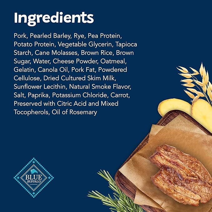 Blue Buffalo Sizzlers Natural Soft Dog Treats, Bacon-Style Soft-Moist Dog Treats with Real USA Pork, Original Flavor, 6-oz Bag - PAWPICO