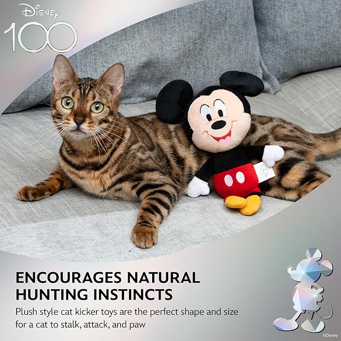 Minnie Mouse Cat Kicker Toy with Catnip, 9in | Disney Cat Toys | Fun Cat Kicker Style Plush Toy with Catnip and Crinkle for Cats Inspired by Disney Mickey and Friends - PAWPICO