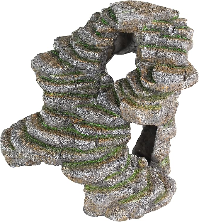 Penn-Plax Reptology Shale Scape Step Ledge & Cave Hideout – Decorative Resin for Aquariums & Terrariums – Great for Reptiles, Amphibians, and Fish – Extra Large Penn-Plax