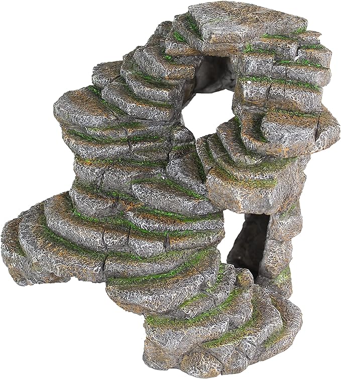 Penn-Plax Reptology Shale Scape Step Ledge & Cave Hideout – Decorative Resin for Aquariums & Terrariums – Great for Reptiles, Amphibians, and Fish – Extra Large Penn-Plax