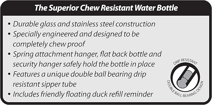 Kaytee Chew-Proof Water Bottle for Pet Ferrets and Rabbits, 26 oz Kaytee
