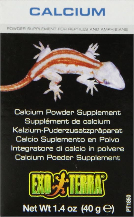 Exo Terra Calcium Powder: Ultra Fine, High Calcium Formula Supports Bone Health, Growth, and Metabolism. Perfect for Insects, Fruits & Veggies 1.4 oz. ExoTerra