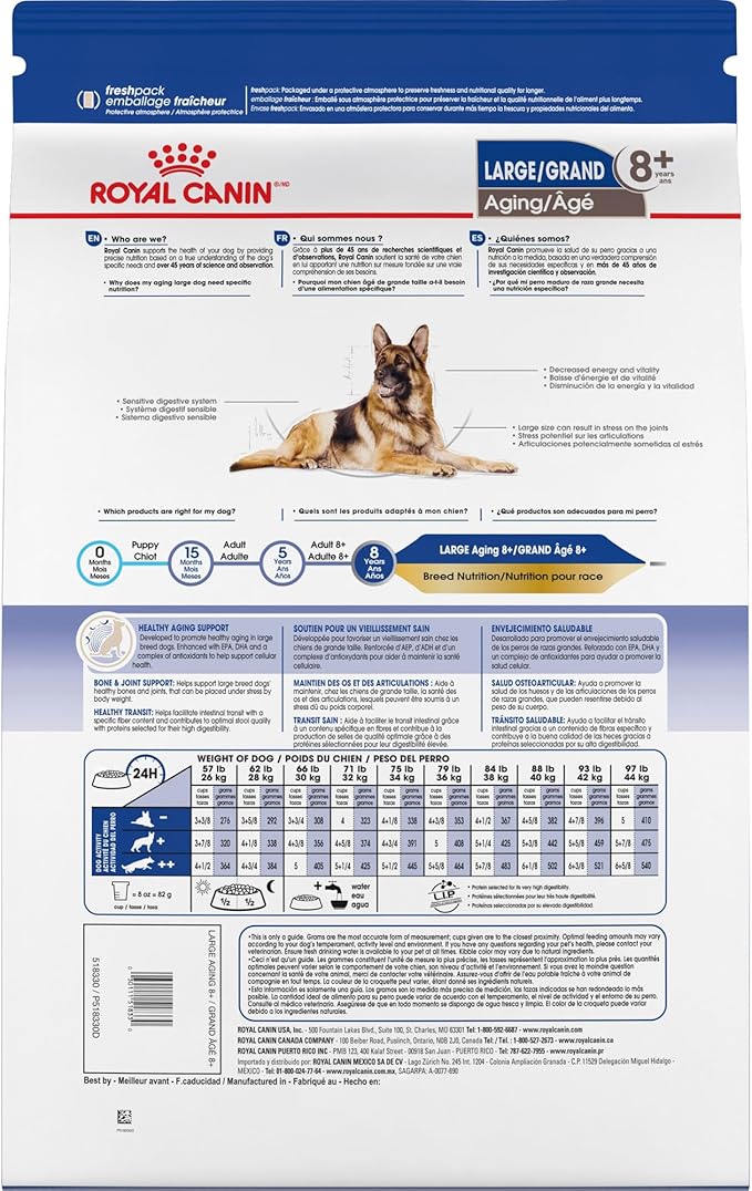 Royal Canin Large Aging 8+ Senior Dry Dog Food, 30 lb bag - PAWPICO
