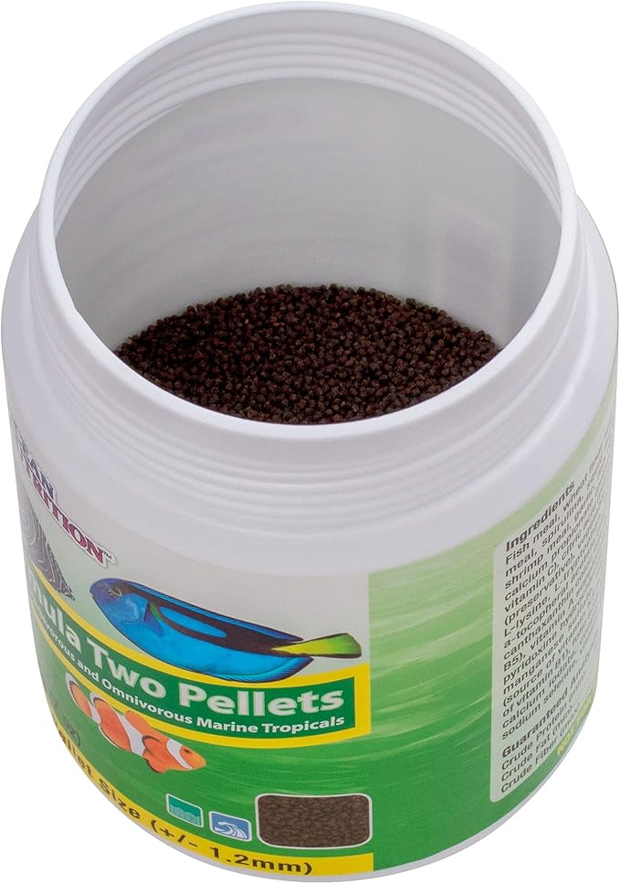 Ocean Nutrition Formula Two Pellets - Fish Food for Herbivorous & Omnivorous Marine Tropical Fish, High Protein(40%) - 7 oz (200 g) Small Pellets OceanNutrition