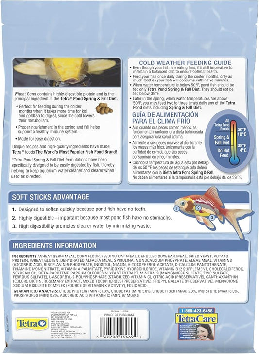 TetraPond Spring And Fall Diet 3.08 Pounds, Pond Fish Food, For Goldfish And Koi, 7 L Tetra
