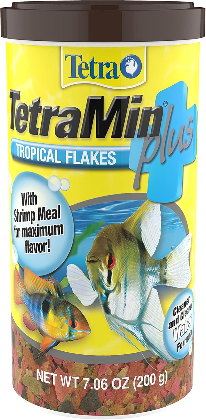 TetraMin Plus Tropical Flakes, Cleaner and Clearer Water Formula 7.06 Ounce (Pack of 1) Tetra