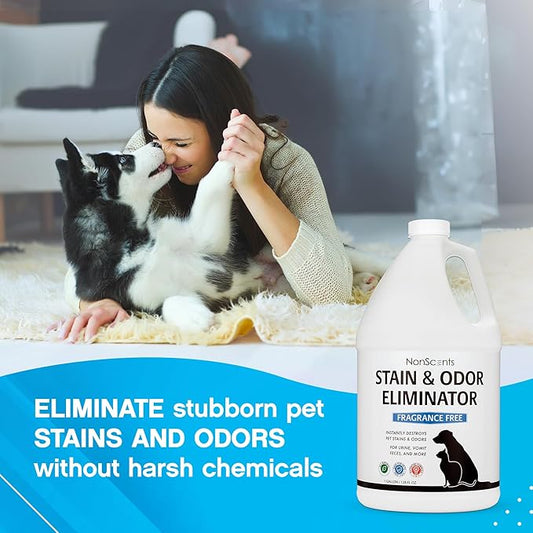 NonScents Stain & Odor Eliminator Spray for Strong Odor - 32 oz - Pet Odor Eliminator for Home - Carpet Stain Remover for Cats and Dog Pee - Cat Urine Destroyer - Carpet Cleaner Spray - PAWPICO