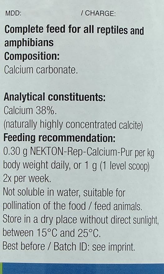 Nekton-Rep Calcium-Pur Pure Calcium for Reptiles and Amphibians,35g (1.24oz) NEKTON
