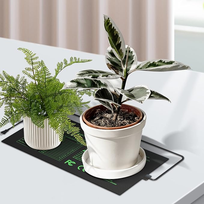 iPower Seedling Heat Mat for Plants with Dual Digital Temperature Controller, 10" x 20.75", Black iPower