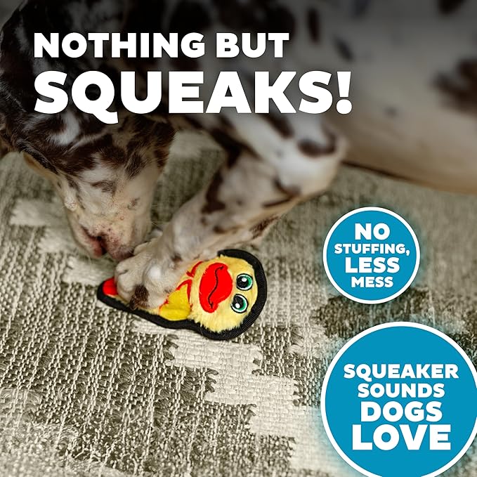 Outward Hound Durablez Tough Plush Squeaky Dog Toy, Duck, Yellow, XS - PAWPICO