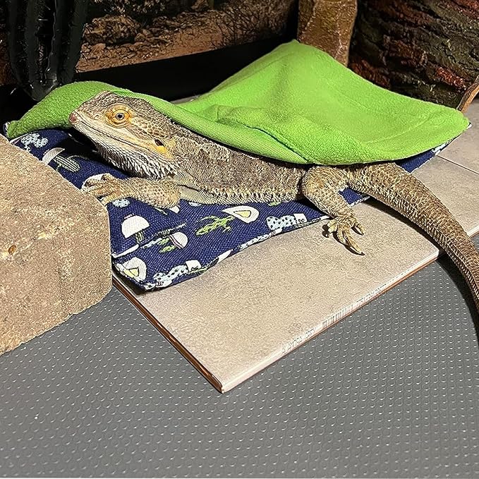 Bearded Dragon Tank Accessories, Reptile Bedding Hammock Soft Fabric Warm Sleeping Pillow with Cover Substrate for Bearded Dragon Leopard Gecko Lizard Mechpia